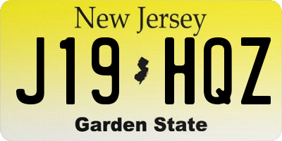 NJ license plate J19HQZ
