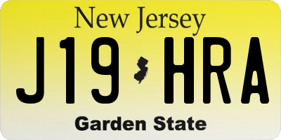 NJ license plate J19HRA