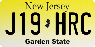NJ license plate J19HRC