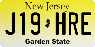 NJ license plate J19HRE