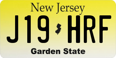 NJ license plate J19HRF