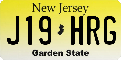 NJ license plate J19HRG