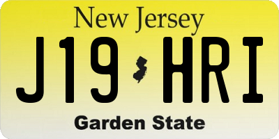 NJ license plate J19HRI