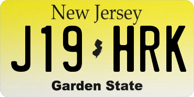 NJ license plate J19HRK