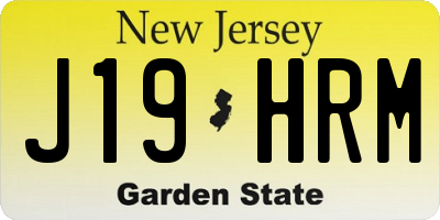 NJ license plate J19HRM