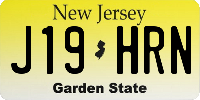 NJ license plate J19HRN