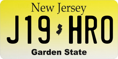 NJ license plate J19HRO