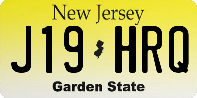 NJ license plate J19HRQ