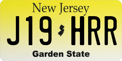 NJ license plate J19HRR