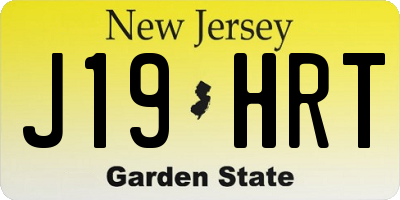 NJ license plate J19HRT