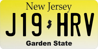 NJ license plate J19HRV