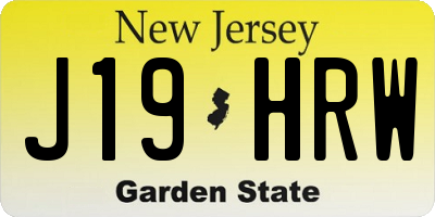NJ license plate J19HRW