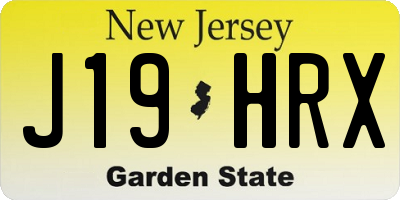 NJ license plate J19HRX