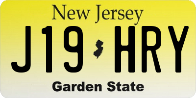 NJ license plate J19HRY