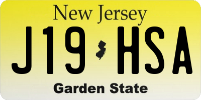 NJ license plate J19HSA