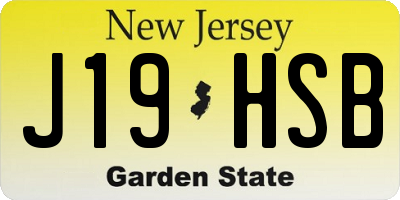 NJ license plate J19HSB