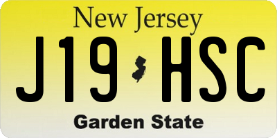 NJ license plate J19HSC