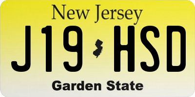 NJ license plate J19HSD