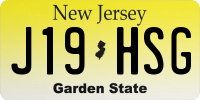 NJ license plate J19HSG