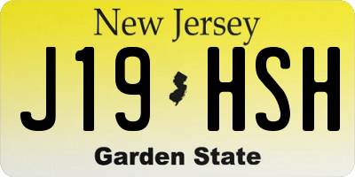 NJ license plate J19HSH