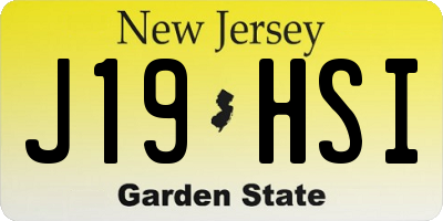 NJ license plate J19HSI