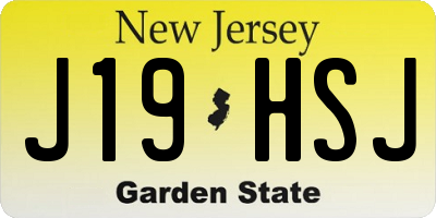 NJ license plate J19HSJ