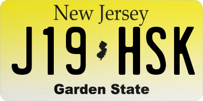 NJ license plate J19HSK
