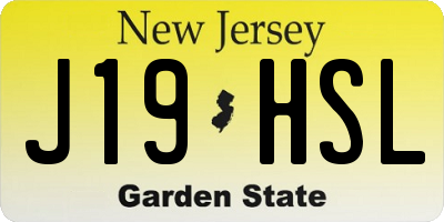 NJ license plate J19HSL