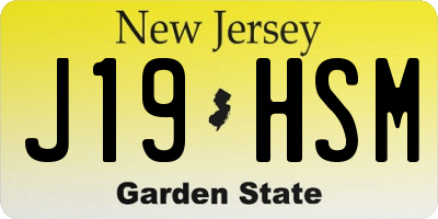 NJ license plate J19HSM