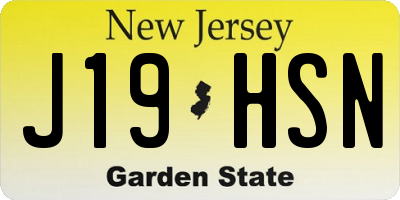 NJ license plate J19HSN