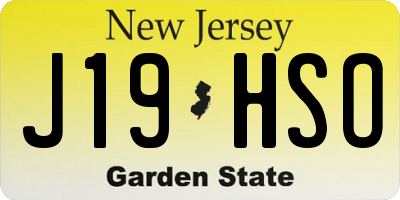 NJ license plate J19HSO