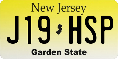 NJ license plate J19HSP