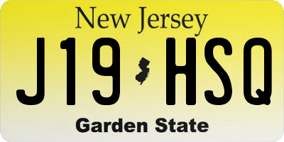 NJ license plate J19HSQ