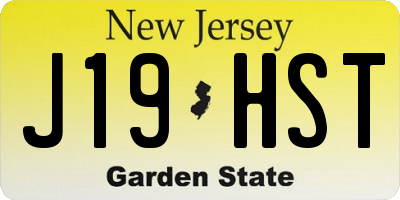 NJ license plate J19HST