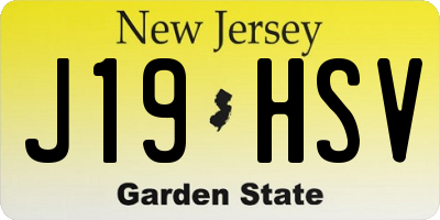 NJ license plate J19HSV