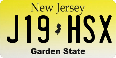 NJ license plate J19HSX