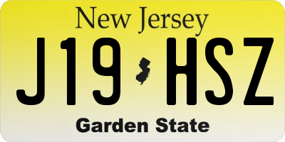 NJ license plate J19HSZ