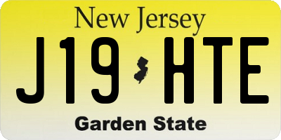 NJ license plate J19HTE