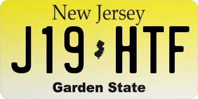 NJ license plate J19HTF