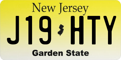 NJ license plate J19HTY