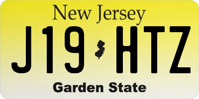 NJ license plate J19HTZ