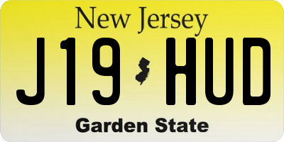 NJ license plate J19HUD