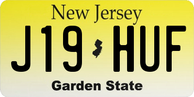 NJ license plate J19HUF