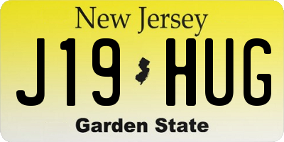 NJ license plate J19HUG