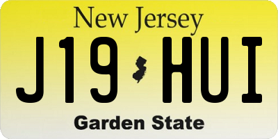 NJ license plate J19HUI