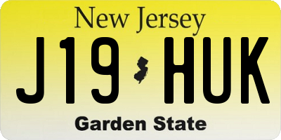 NJ license plate J19HUK