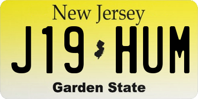 NJ license plate J19HUM