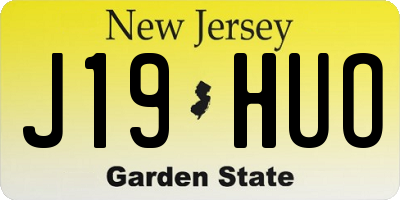 NJ license plate J19HUO