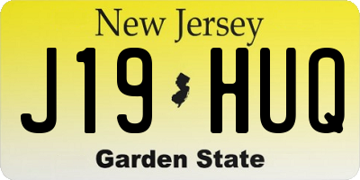 NJ license plate J19HUQ