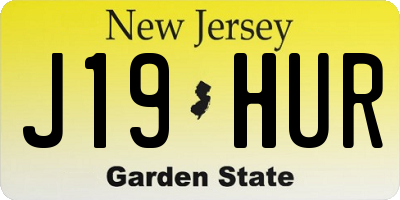 NJ license plate J19HUR